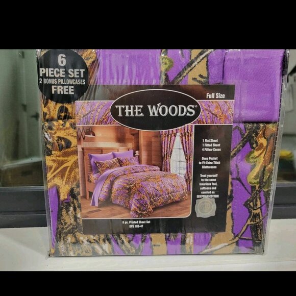 Purple Camo Full Size sheet and pillowcase set by the Woods / Regal Comfort - Picture 2 of 4
